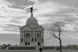 An original premium quality art print of Pennsylvania Monument in Black and White in Gettysburg Military Park for sale by Brandywine General Store