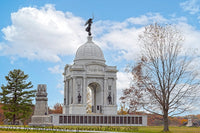 An original premium quality art print of Pennsylvania and 84th Infantry Monuments on Cemetery Ridge in Gettysburg Military Park for sale by Brandywine General Store
