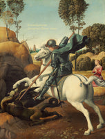 An archival premium quality art print of St. George and the Dragon painted by Raphael in 1506 for sale by Brandywine General Store