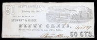 A fifty cents obsolete currency scrip from the business of Stewart and Kasey in Stewartsville VA on February 15, 1862 for sale by Brandywine General Store