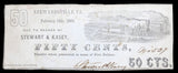 A fifty cents obsolete currency scrip from the business of Stewart and Kasey in Stewartsville VA on February 15, 1862 for sale by Brandywine General Store