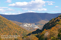 An original premium quality art print of Seneca Rocks Nestled in the Mountains for sale by Brandywine General Store