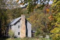 An original premium quality art print of Site's Homestead at Seneca Rocks framed with Trees 