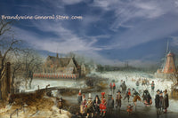 An archival premium Quality Art Print of Skating on the Frozen Amstel River painted by Adam Van Breen in 1611 for sale by Brandywine General Store