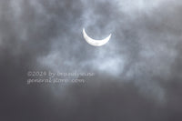 An original premium Quality Art Print of Solar Eclipse 2024 Shrouded in Clouds for sale by Brandywine General Store