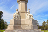 An original premium quality art print of Soldier's National Monument in the Gettysburg National Cemetery the base view with Plenty and Peace for sale by Brandywine General Store