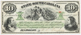 An obsolete ten dollar South Carolina revenue bond currency issued in 1873 for sale by Brandywine General Store in choice AU condition