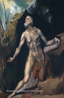 An archival premium Quality Art Print of St. Jerome Penitent painted by Greek artist El Greco in 1610 for sale by Brandywine General Store