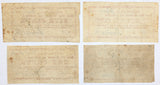A set of 4 obsolete change notes issued by Loomis and Co store in Suffield Connecticut during the Civil War in 1862 for sale by Brandywine General Store reverse of bills
