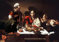 An archival premium Quality art Print of Supper at Emmaus painted by Italian Baroque artist Caravaggio in 1601 for sale by Brandywine General Store