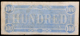 A T-65 obsolete one hundred dollar Lucy Pickens bill issued by the Southern Central Government in 1864 during the civil war reverse of bill