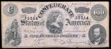 A T-65 obsolete one hundred dollar Lucy Pickens bill issued by the Southern Central Government in 1864 during the civil war for sale by Brandywine General Store fine condition