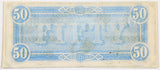 A T-66 obsolete fifty dollar treasury bill issued by the Southern Central Government in 1864 during the civil war for sale by Brandywine General Store reverse side