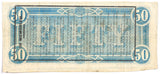 A T-66 obsolete fifty dollar treasury bill with the In Memorium poem issued by the Southern Central Government in 1864 during the civil war for sale by Brandywine General Store reverse with poem