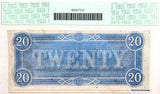 A T-67 obsolete twenty dollar treasury bill issued by the Southern Central Government in 1864 during the civil war for sale by Brandywine General Store PCGS 64 PPQ reverse