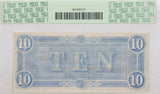 A T-68 obsolete ten dollar treasury bill issued by the Southern Central Government in 1864 during the civil war for sale by Brandywine General Store reverse of bill