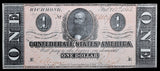 A T-71 One Dollar Clement C. Clay obsolete bill issued by the Central Government during the Civil War in 1864 for sale by Brandywine General Store almost uncirculated