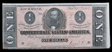 A T-71 One Dollar Clement C. Clay obsolete bill issued by the Central Government during the Civil War in 1864 for sale by Brandywine General Store almost uncirculated