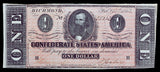 A T-71 One Dollar Clement C. Clay obsolete bill issued by the Central Government during the Civil War in 1864 for sale by Brandywine General Store PF-12 almost uncirculated