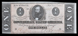 A T-71 One Dollar Clement C. Clay obsolete bill issued by the Central Government during the Civil War in 1864 for sale by Brandywine General Store almost uncirculated