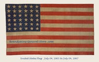An archival premium Quality Art Print of American flag with 36 stars for sale by Brandywine General Store