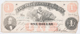 A one dollar obsolete Virginia treasury note issued July 21, 1862 during the Civil War for sale by Brandywine General Store in very good condition