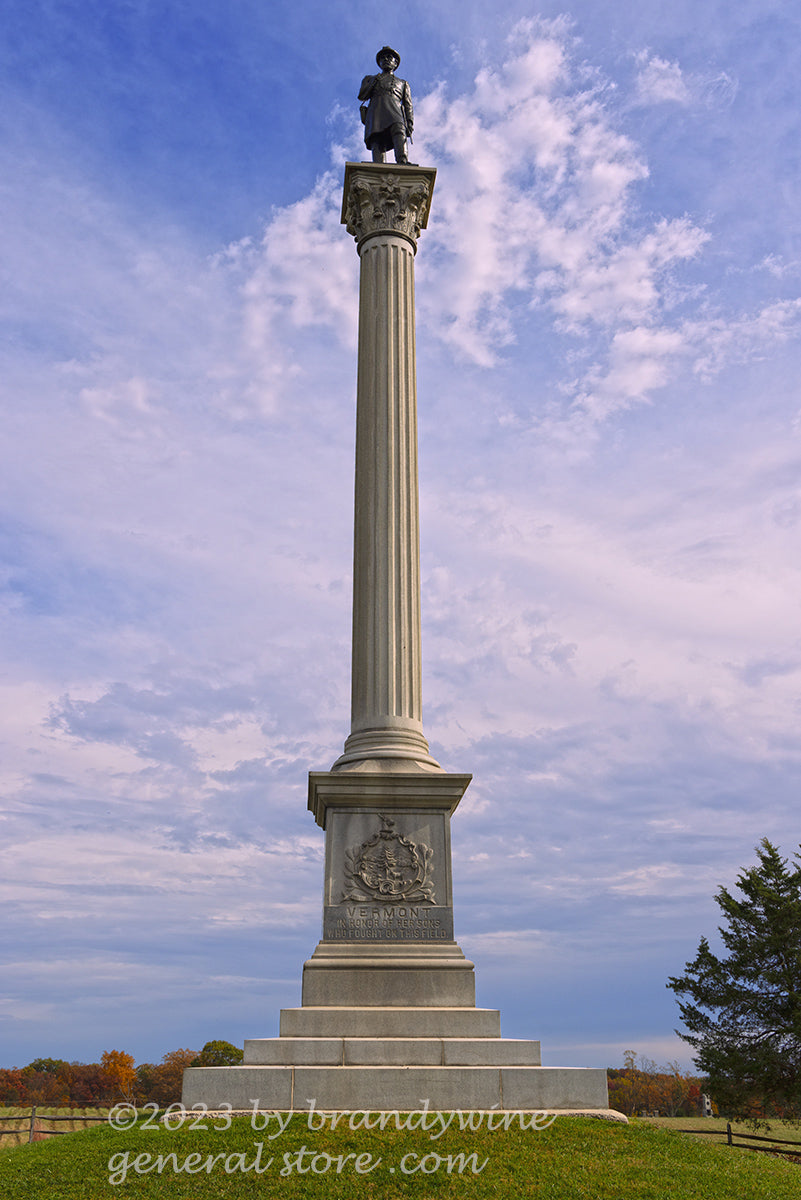 Cemetery Ridge Monuments Vermont Monument on Cemetery Ridge Gettysburg art print | Brandywine ...