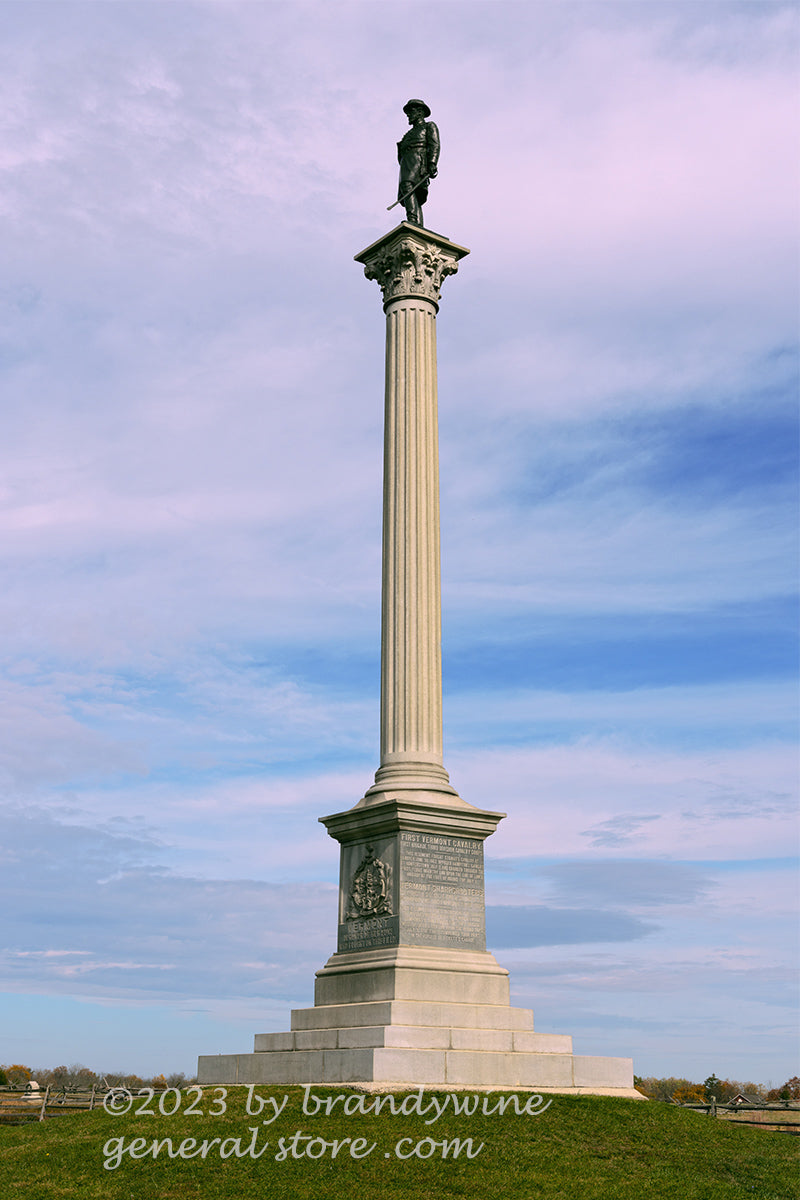Cemetery Ridge Monuments Vermont Monument Side View Cemetery Ridge Gettysburg art print ...