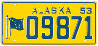 1953 Alaska Wheaties toy license plate used in cereal promotion