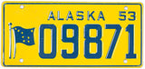 1953 Alaska Wheaties toy license plate used in cereal promotion