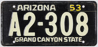 Vintage Arizona wheaties toy license plate from 1953 with the number A2-308