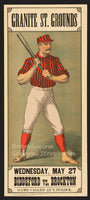 early baseball poster print advertising a game between Biddeford and Brockton