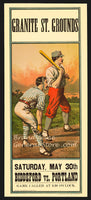 early baseball poster art print advertising Biddeford playing Portland