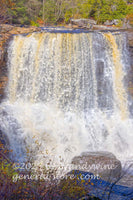 art print of Blackwater Falls showing big section of the divided waters
