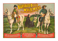 art print of Buffalo Bill's wild west poster with artist Rosa Bonheur
