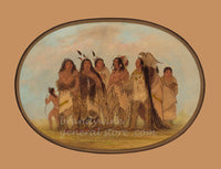 art print of Distinguished Crow Indians painted by George Catlin in 1860s