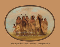 Illustration of Native American Indians in traditional dress with a beige border and text overlay.