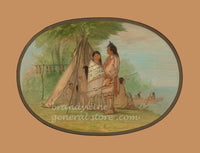 art print of Nayas Indians painted by George Catlin in 1860s.