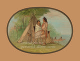 art print of Nayas Indians painted by George Catlin in 1860s.