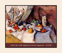Poster of Still Life with Apples by French Impressionist artist Paul Cezanne