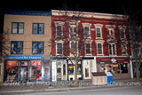 art print of Cooperstown NY baseball bat company at night