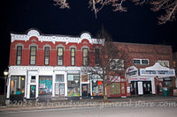 art print of Cooperstown NY old theater selling baseball memorabilia