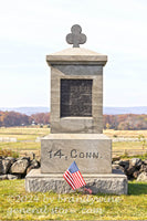 art print of Connecticut 14th infantry monument in Gettysburg national military park