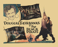 Vintage movie poster art print for 'The Black Pirate' featuring Douglas Fairbanks