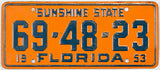 1953 Florida Wheaties toy license plate grading very good