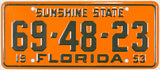 1953 Florida Wheaties toy license plate grading excellent minus