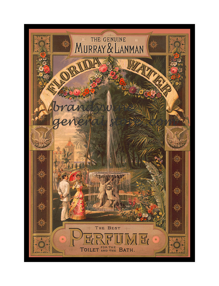 art print of antique ad for Florida Water and Perfume