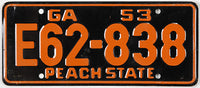 1953 Georgia Wheaties toy license plate grading very good with bend