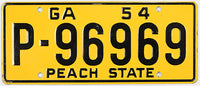 1954 Georgia Wheaties toy license plate grading excellent