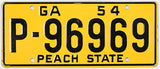 1954 Georgia Wheaties toy license plate grading excellent